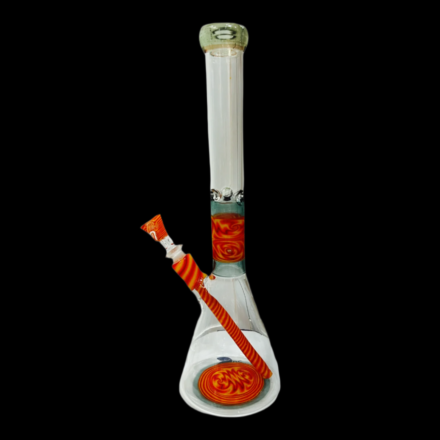 AUGY GLASS  ORANGE WIG WAG  STACKED BEAKER