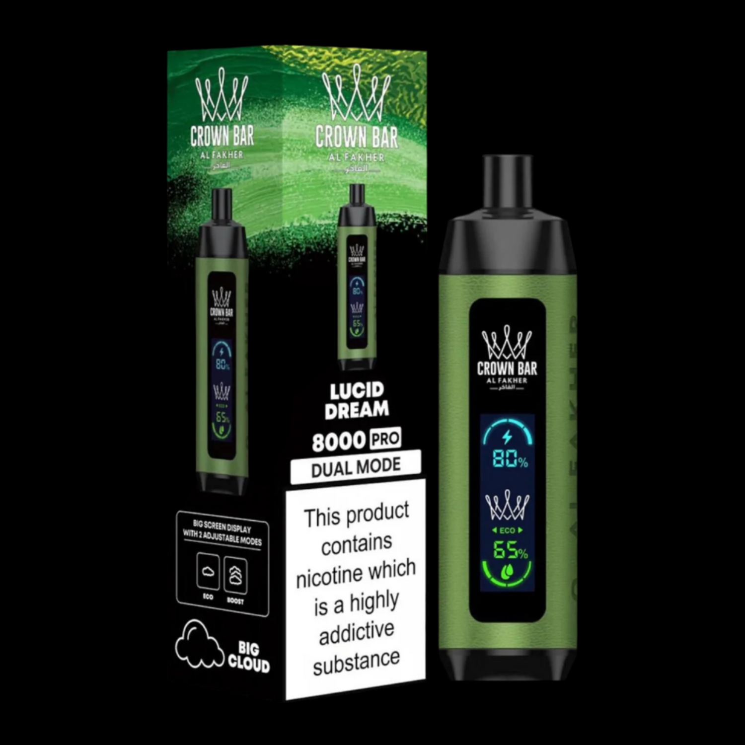 Al-Fakher Crown Bar 8000 Pro Dual Mode Rechargeable LD