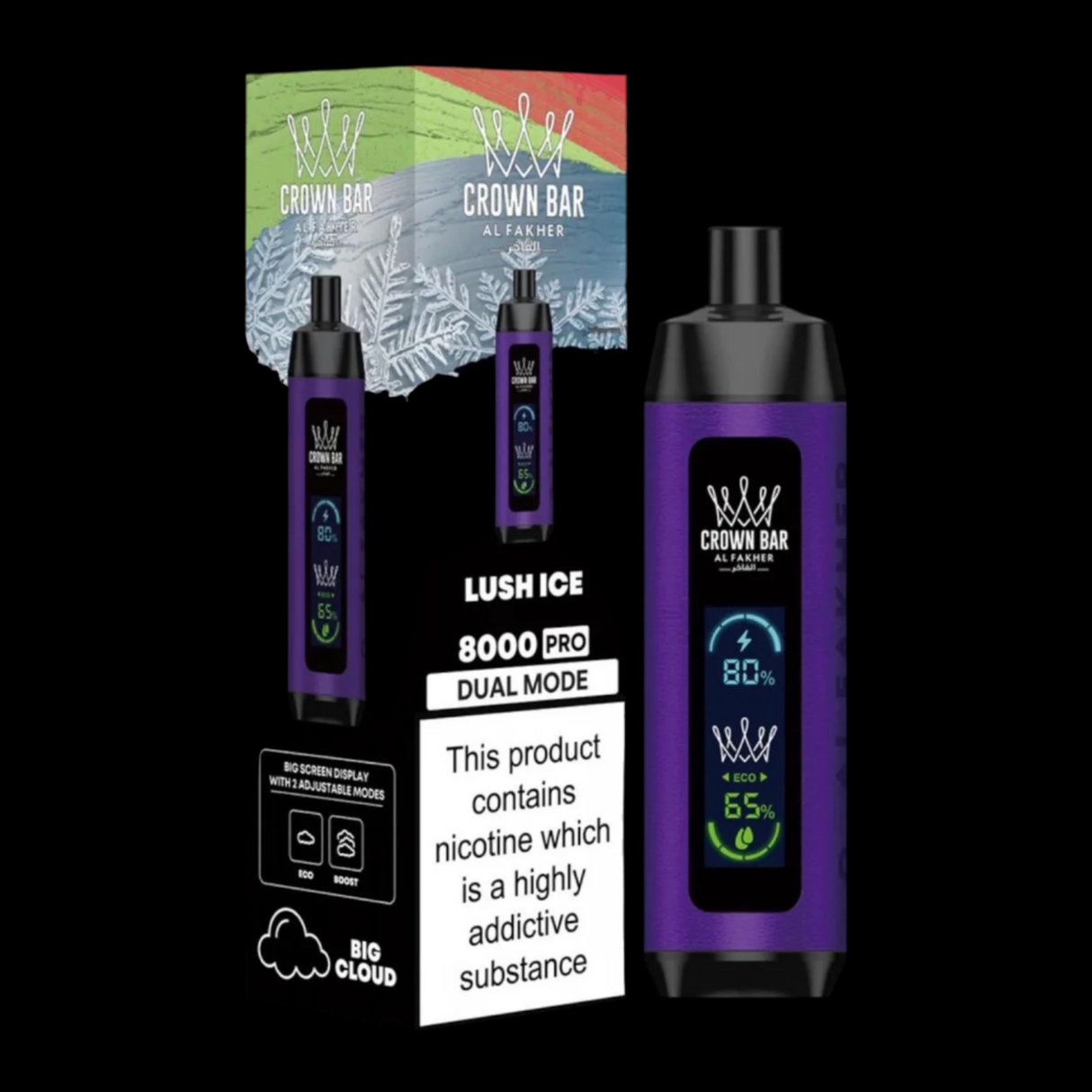 Al-Fakher Crown Bar 8000 Pro Dual Mode Rechargeable LI