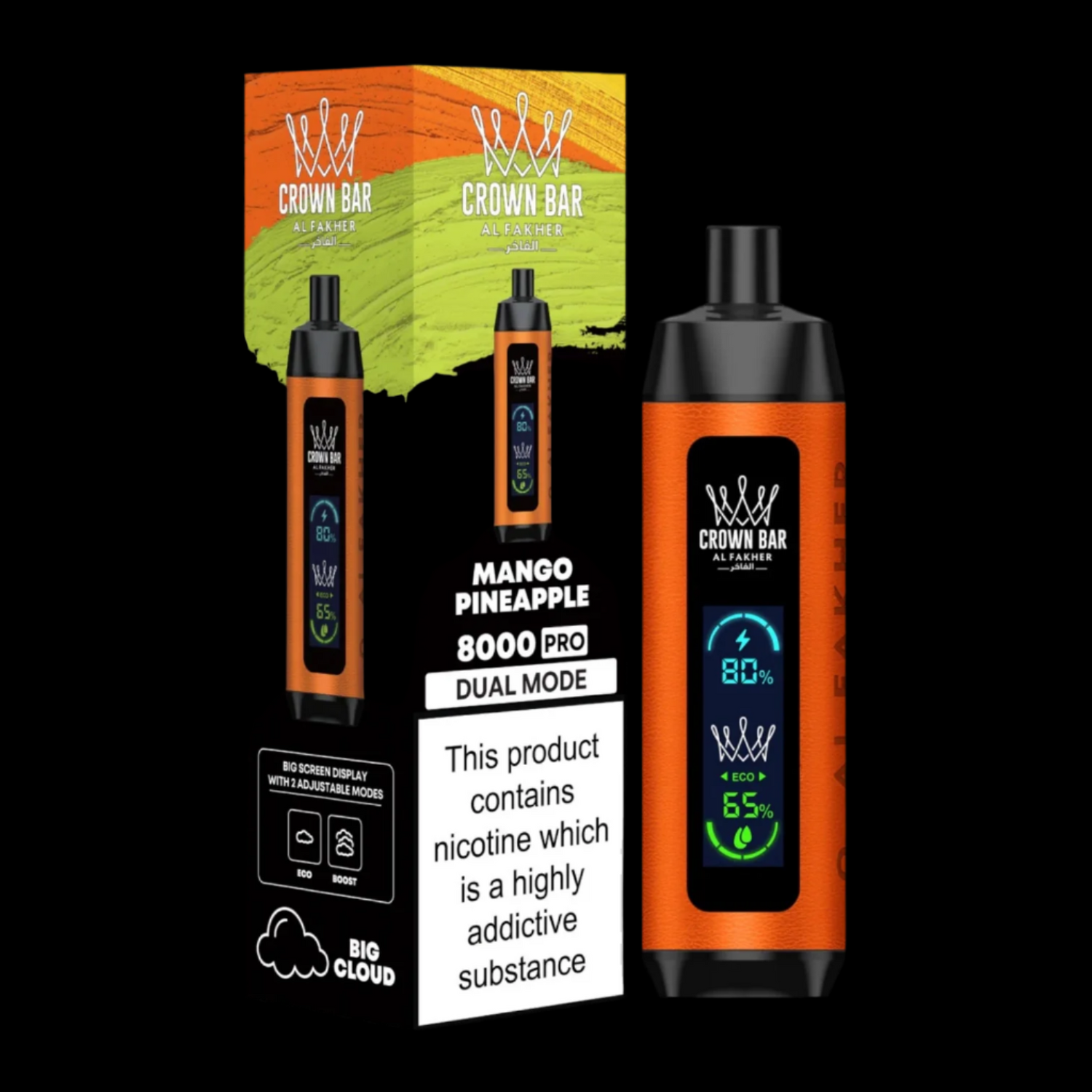 Al-Fakher Crown Bar 8000 Pro Dual Mode Rechargeable MP