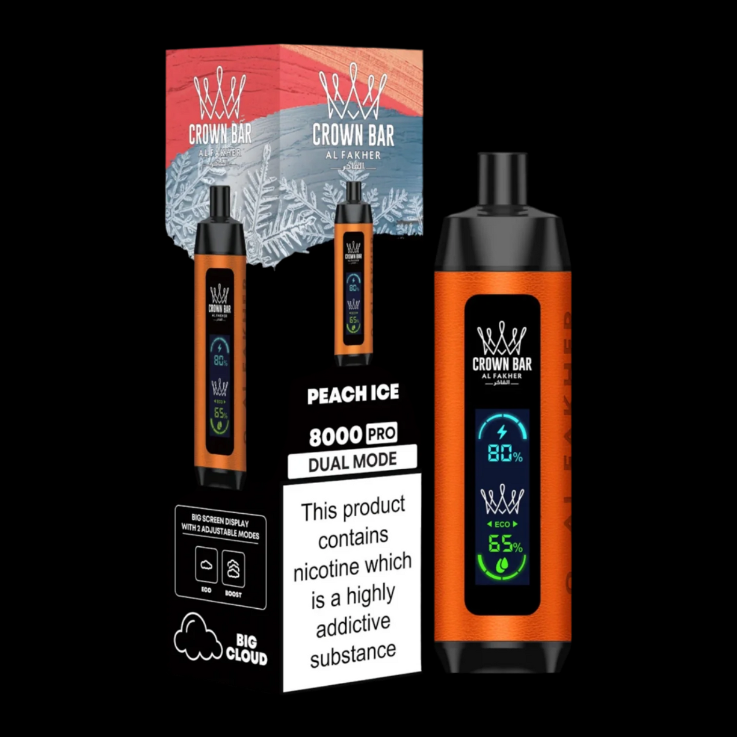 Al-Fakher Crown Bar 8000 Pro Dual Mode Rechargeable PI