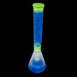 BIG MOM 18'' BLUE AND GREEN FROSTED BEAKER BONG