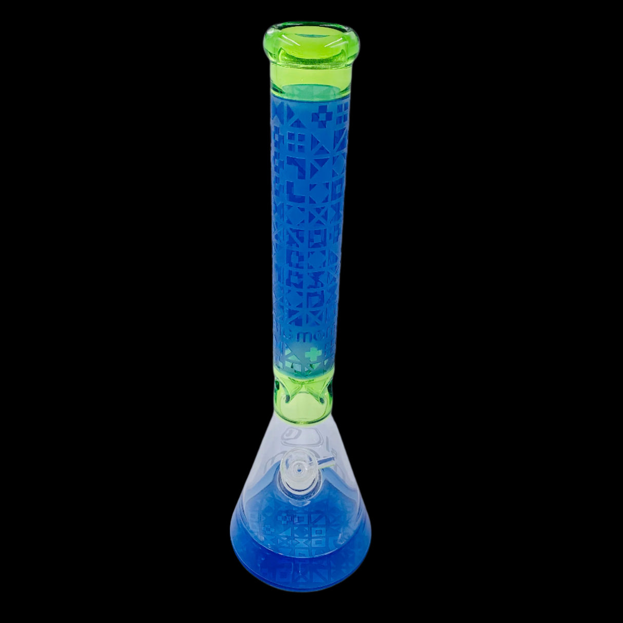 BIG MOM 18'' BLUE AND GREEN FROSTED BEAKER BONG