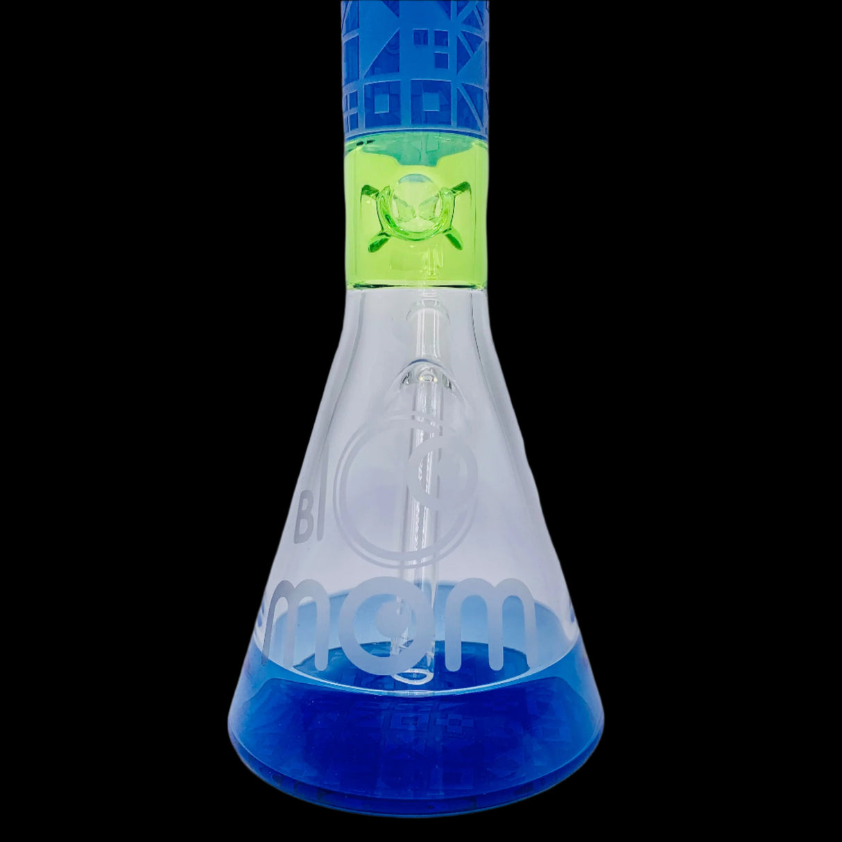 BIG MOM 18'' BLUE AND GREEN FROSTED BEAKER BONG 2