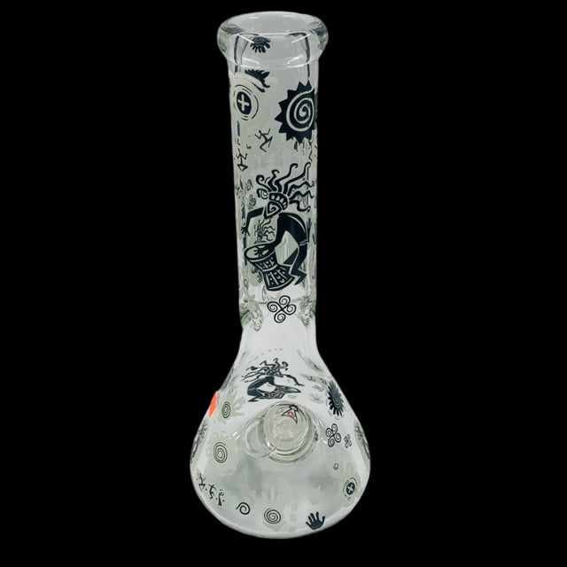 EGYPTIAN HIEROGLYPHS 14'' GLOW IN THE DARK BEAKER 19MM TO 14MM