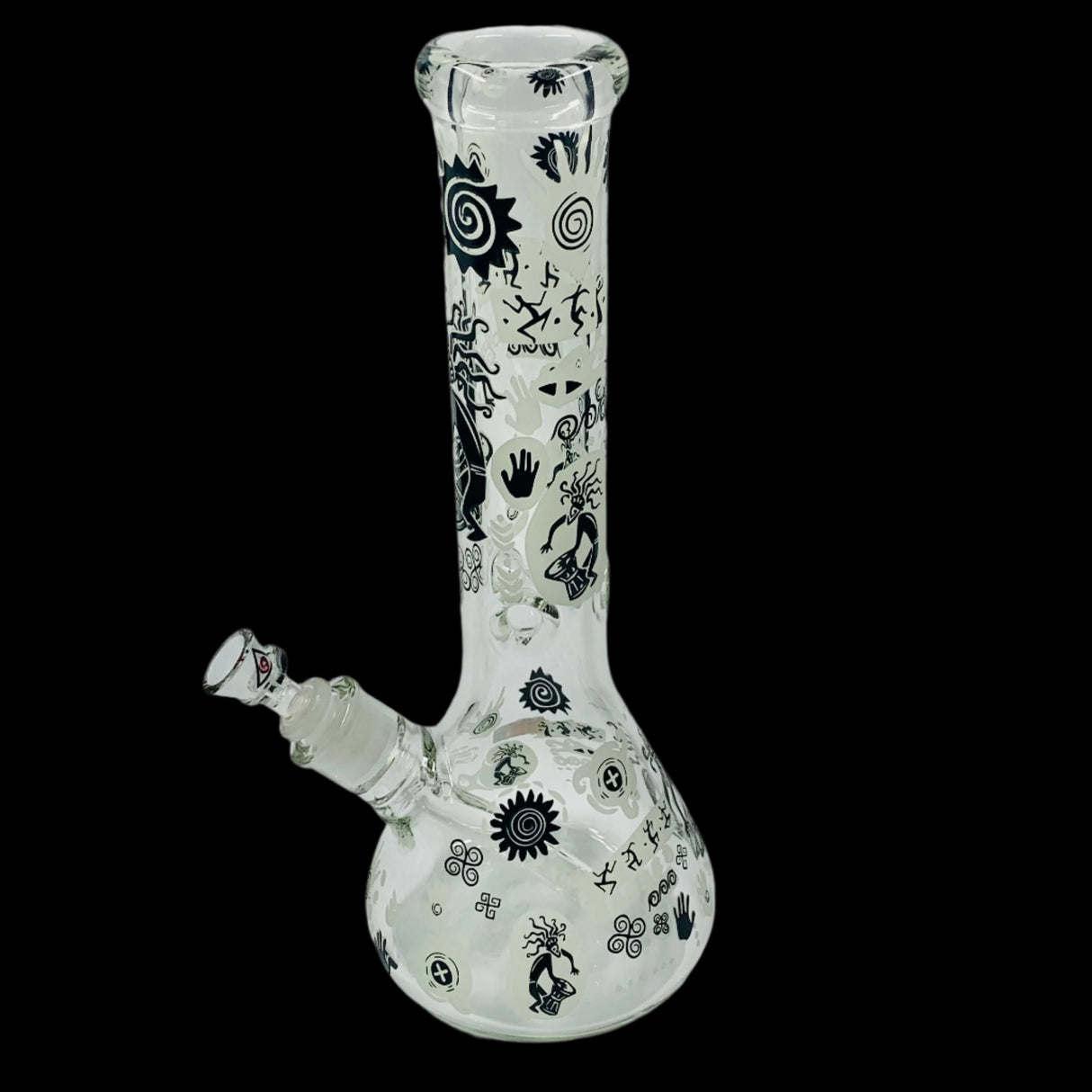 EGYPTIAN HIEROGLYPHS 14'' GLOW IN THE DARK BEAKER 19MM TO 14MM 2