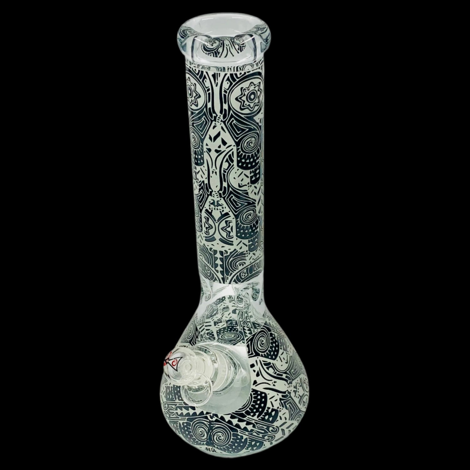 EGYPTIAN HIEROGLYPHS 14'' GLOW IN THE DRAK BEAKER BONG 19MM TO 14MM