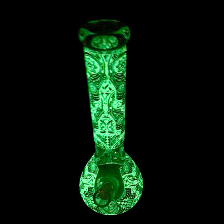 EGYPTIAN HIEROGLYPHS 14'' GLOW IN THE DRAK BEAKER BONG 19MM TO 14MM 4