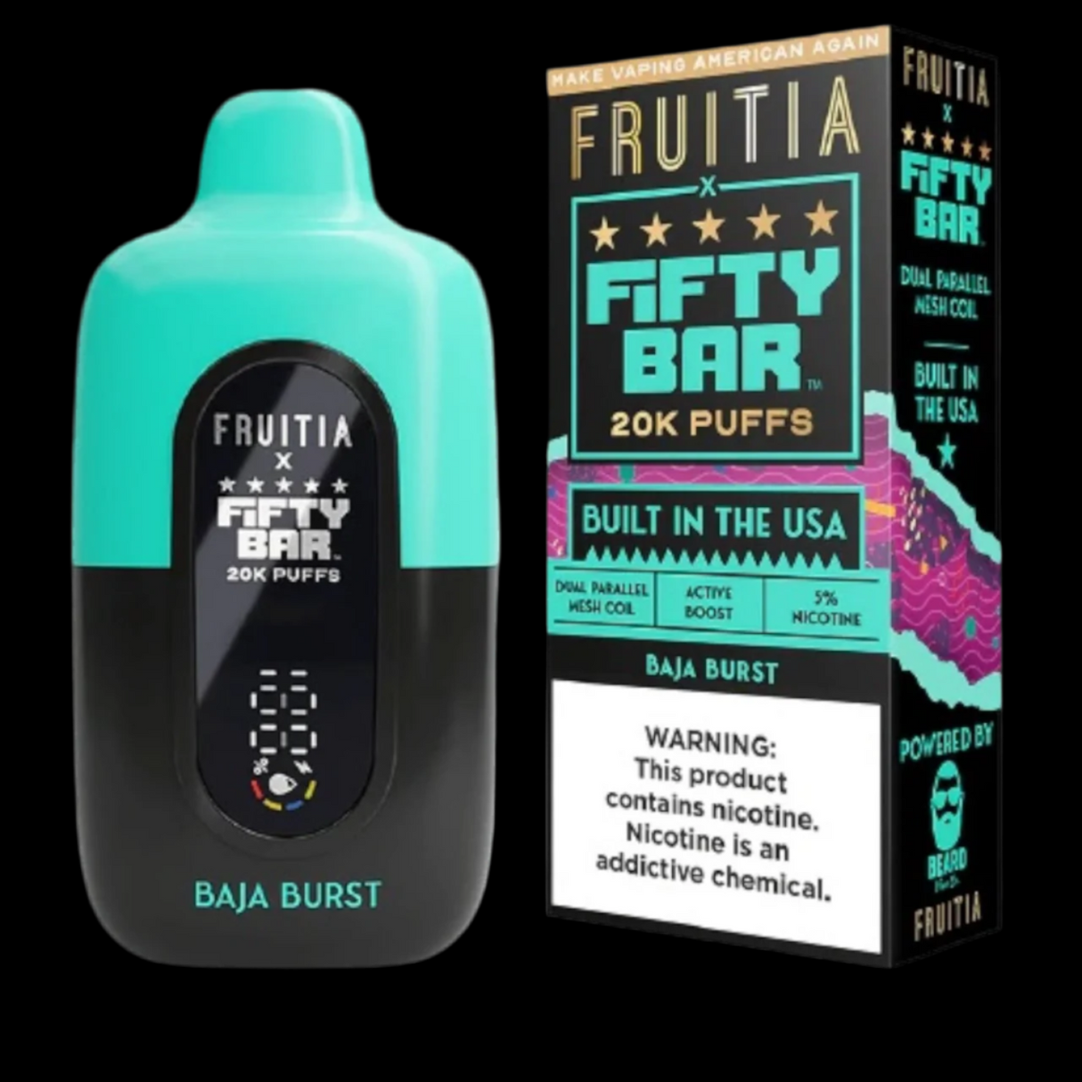 FIFTY BAR X FRUITIA 20k Puffs Disposable 18ml 5% BB