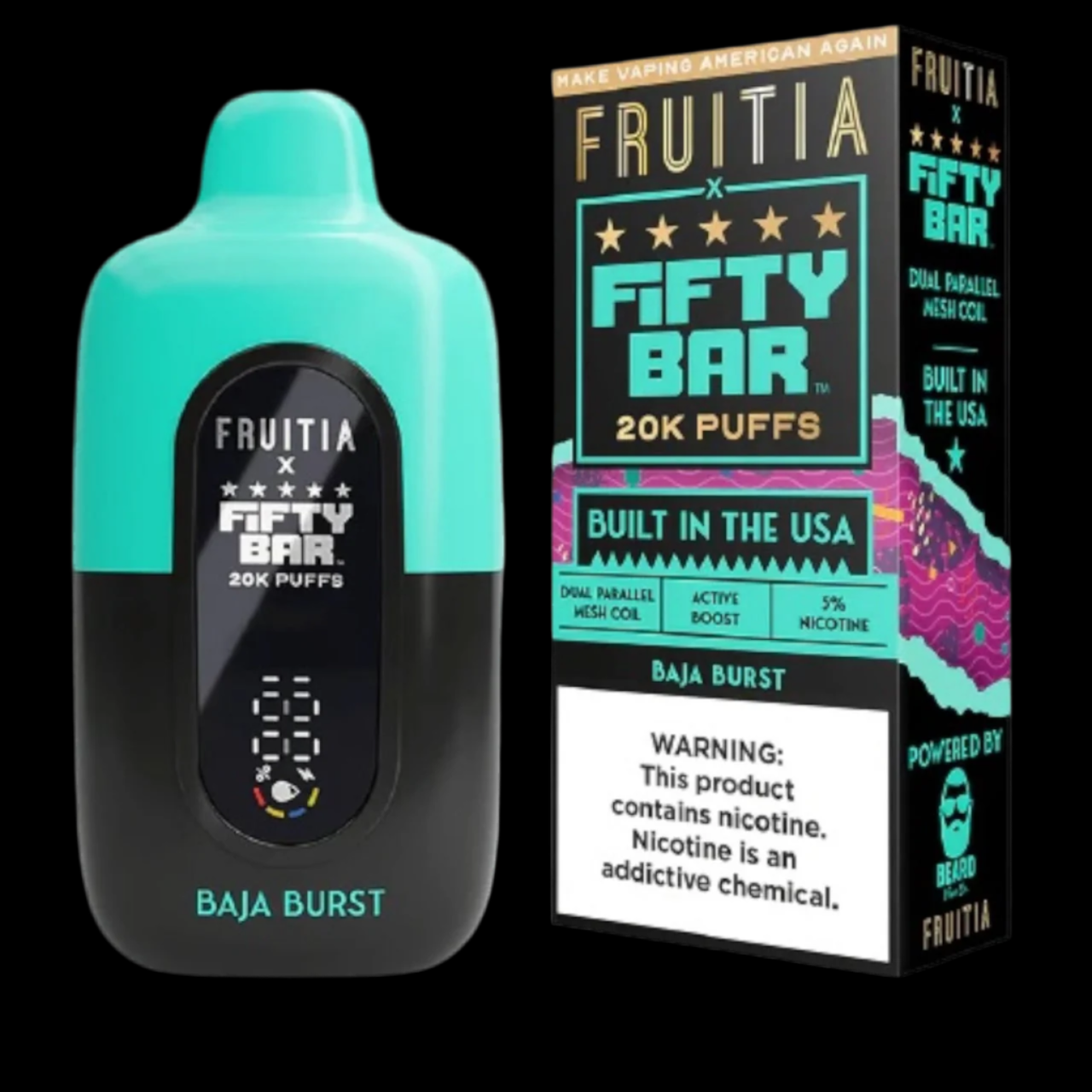 FIFTY BAR X FRUITIA 20k Puffs Disposable 18ml 5% BB