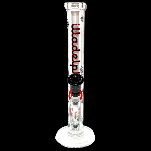 ILLADELPH BLACK & RED SCOPED STRAIGHT TUBE BONG