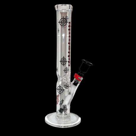 ILLADELPH BLACK & RED SCOPED STRAIGHT TUBE BONG 2