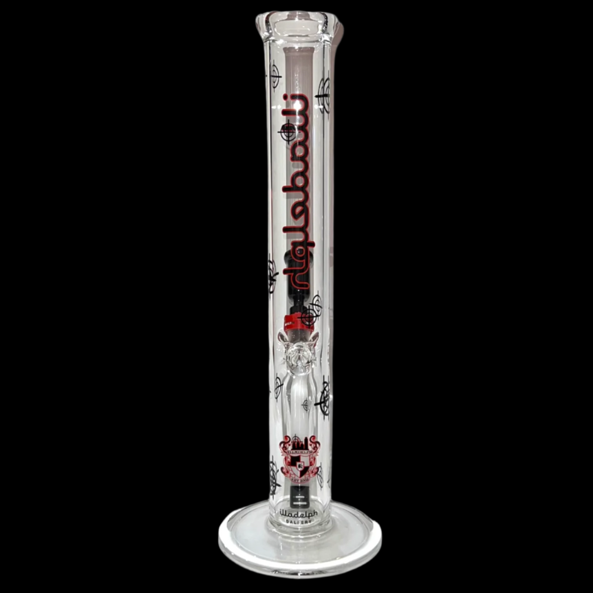 ILLADELPH BLACK & RED SCOPED STRAIGHT TUBE BONG 3