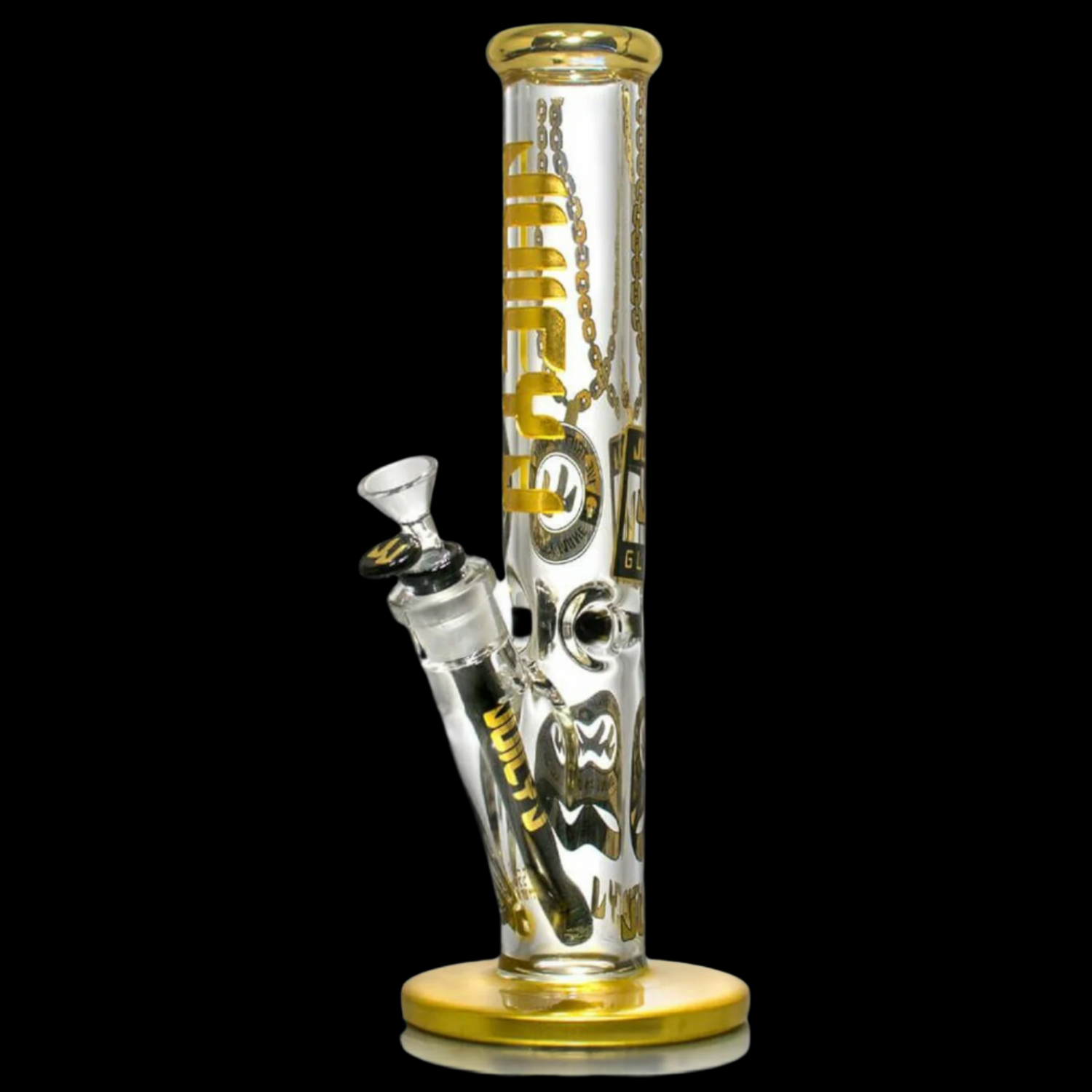 JUICY J GLASS 14" STRIGHT TUBE 24K GOLD LEAF WRAP
