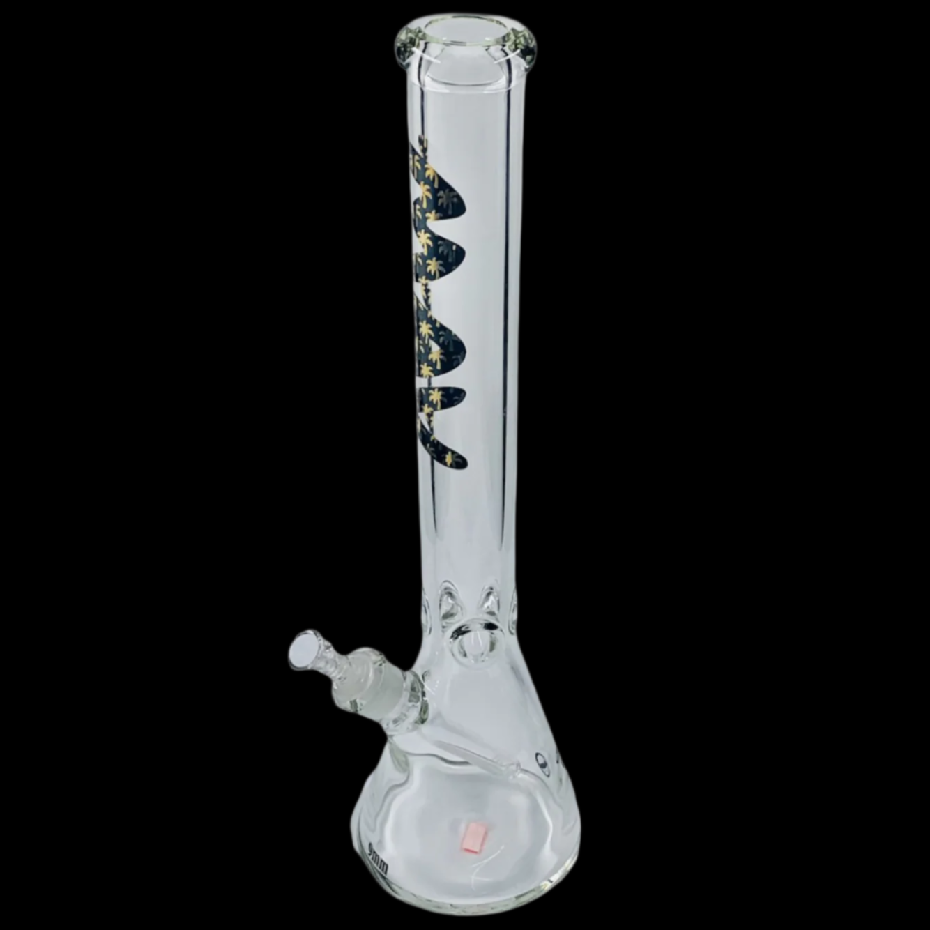 MAV 18'' X 9MM BLACK AND GOLD PLAM TREES BEAKER 14MM MALE