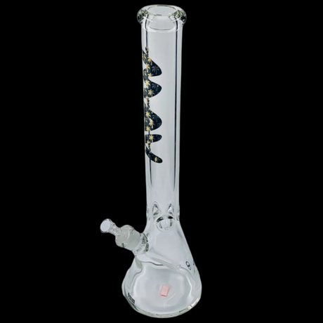 MAV 18'' X 9MM BLACK AND GOLD PLAM TREES BEAKER 14MM MALE