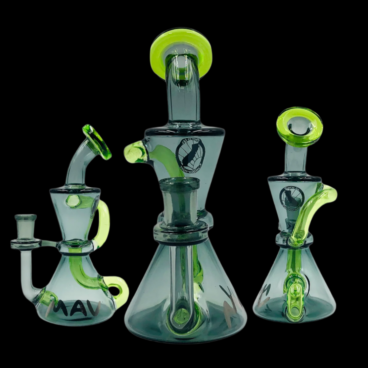 MAV 7" Smokey Mini Hourglass Recycler 14MM
