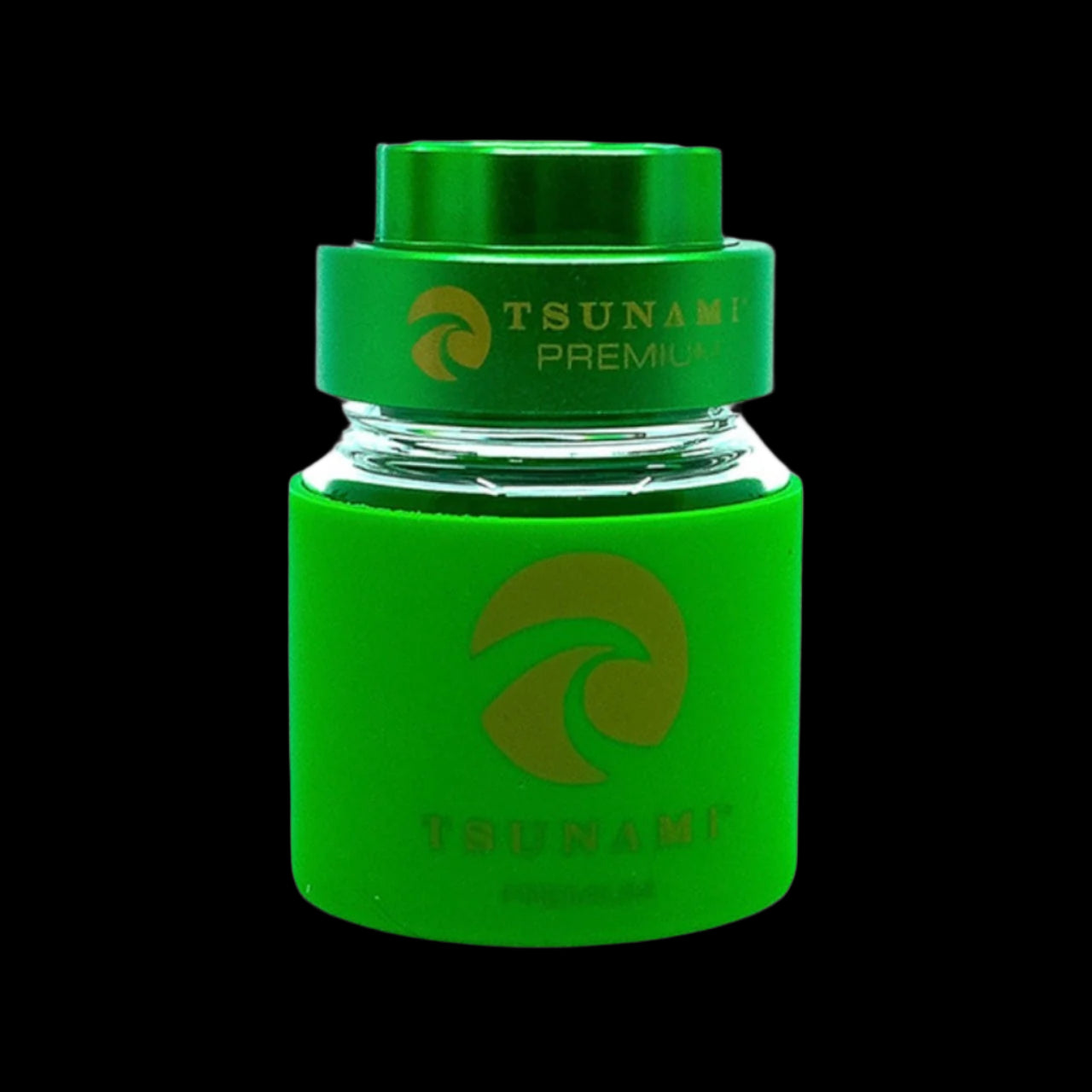 Tsunami Premium Metal Grinder Air Tight Glass Jar With Locking Lid Green