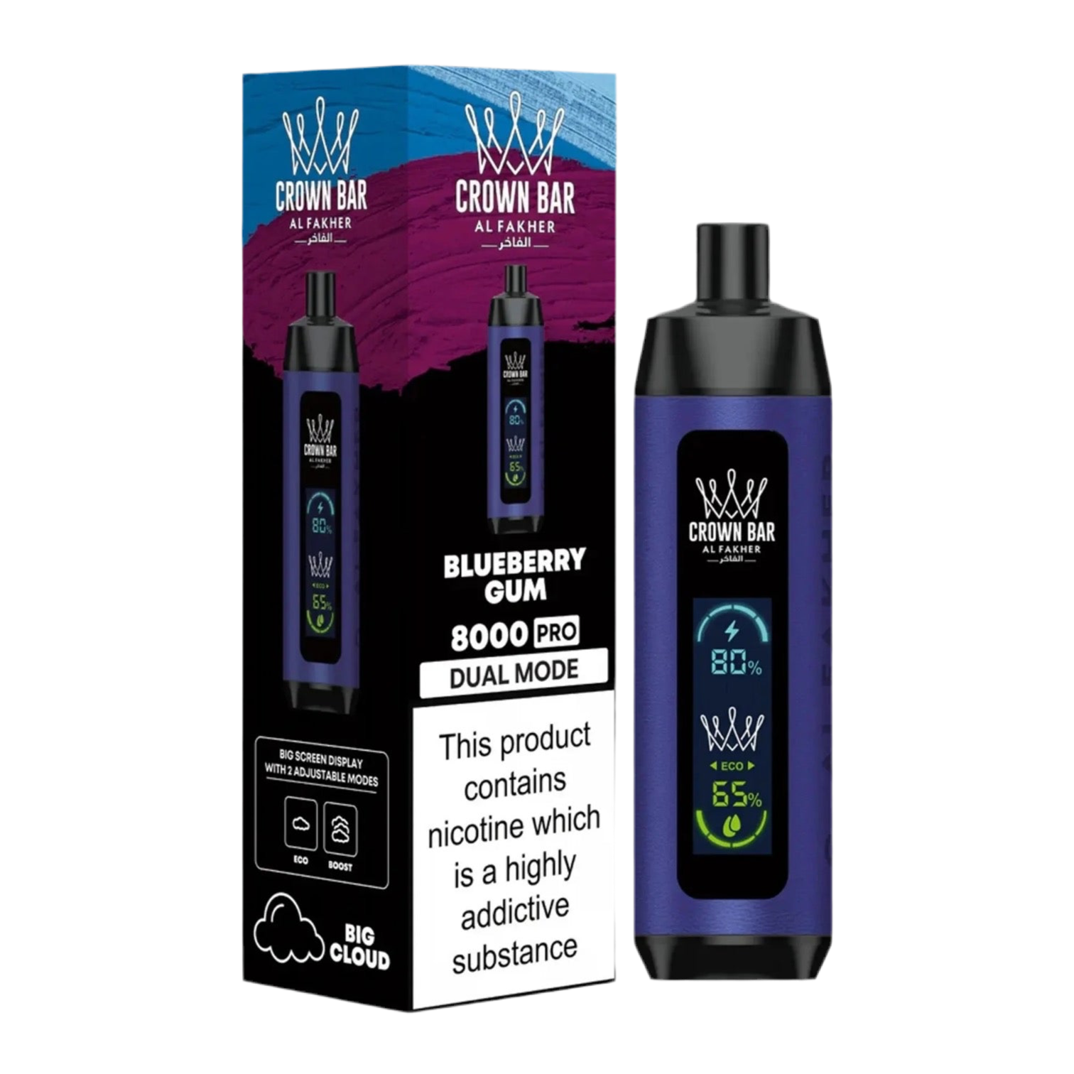 Al Fakher Crown Bar 8000 Pro Dual Mode Rechargeable Disposable Vape