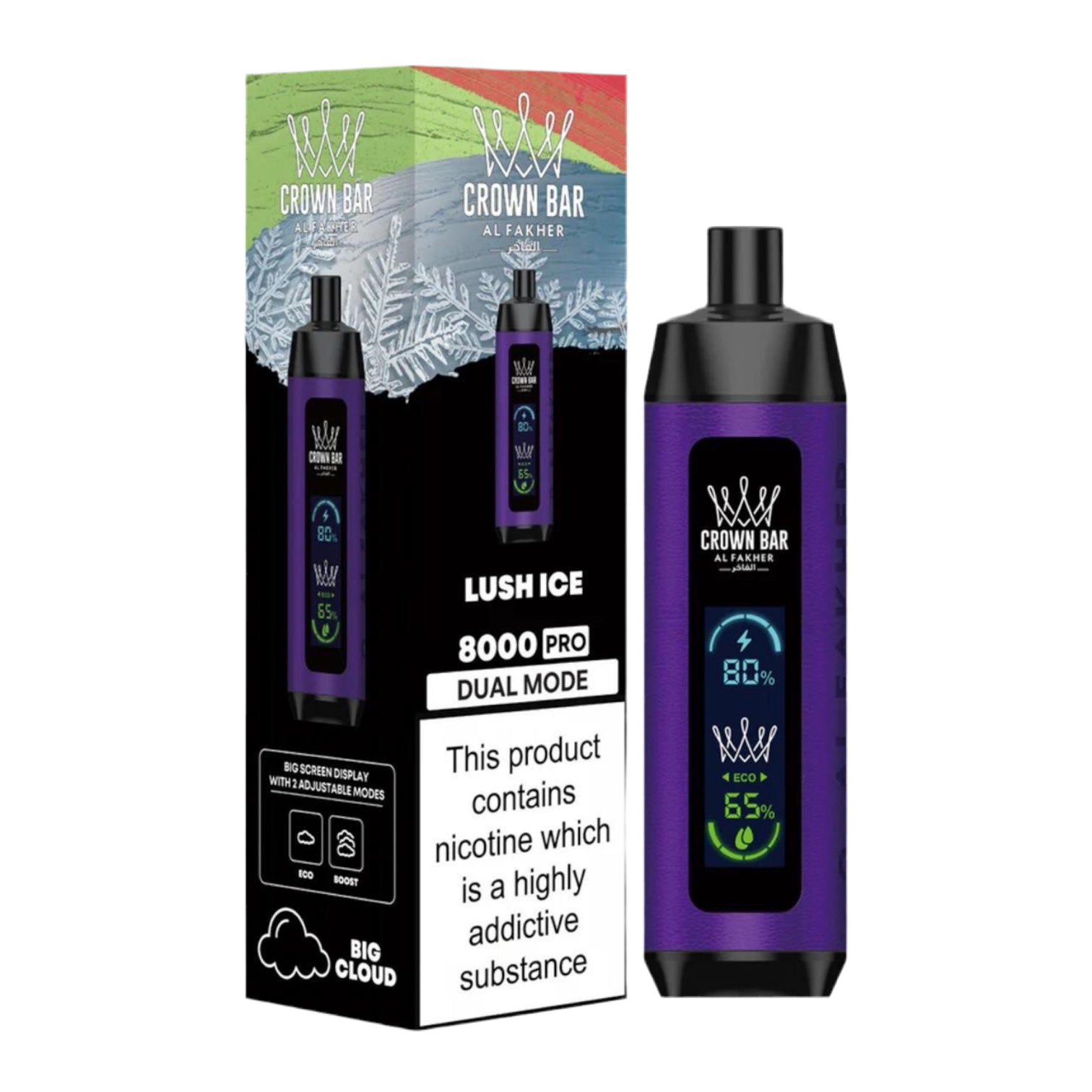 Al Fakher Crown Bar 8000 Pro Dual Mode Rechargeable Disposable Vape