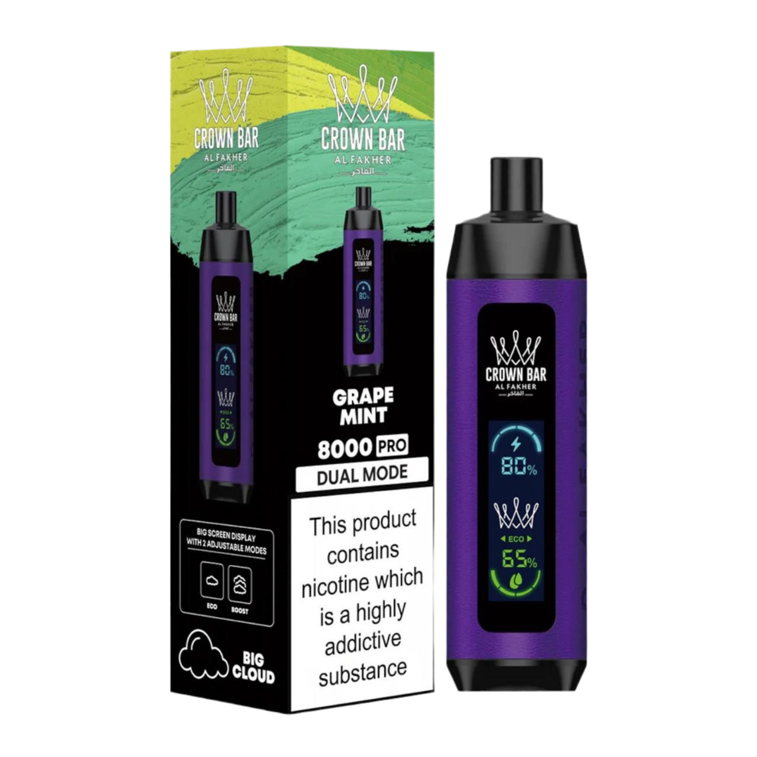 Al Fakher Crown Bar 8000 Pro Dual Mode Rechargeable Disposable Vape