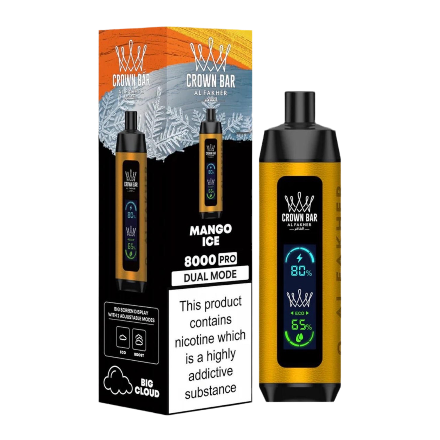 Al Fakher Crown Bar 8000 Pro Dual Mode Rechargeable Disposable Vape