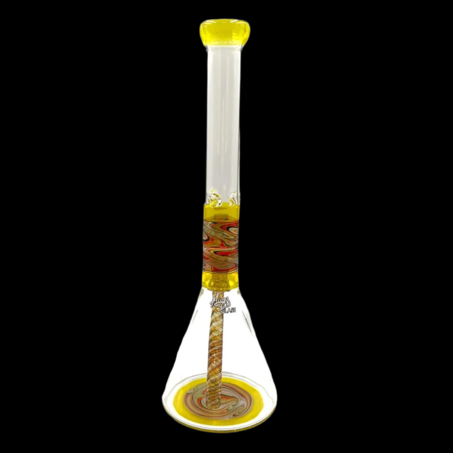 AUGY GLASS 15" YELLOW/WARM WIG-WAG STACKED BEAKER