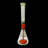 AUGY GLASS  ORANGE WIG WAG  STACKED BEAKER