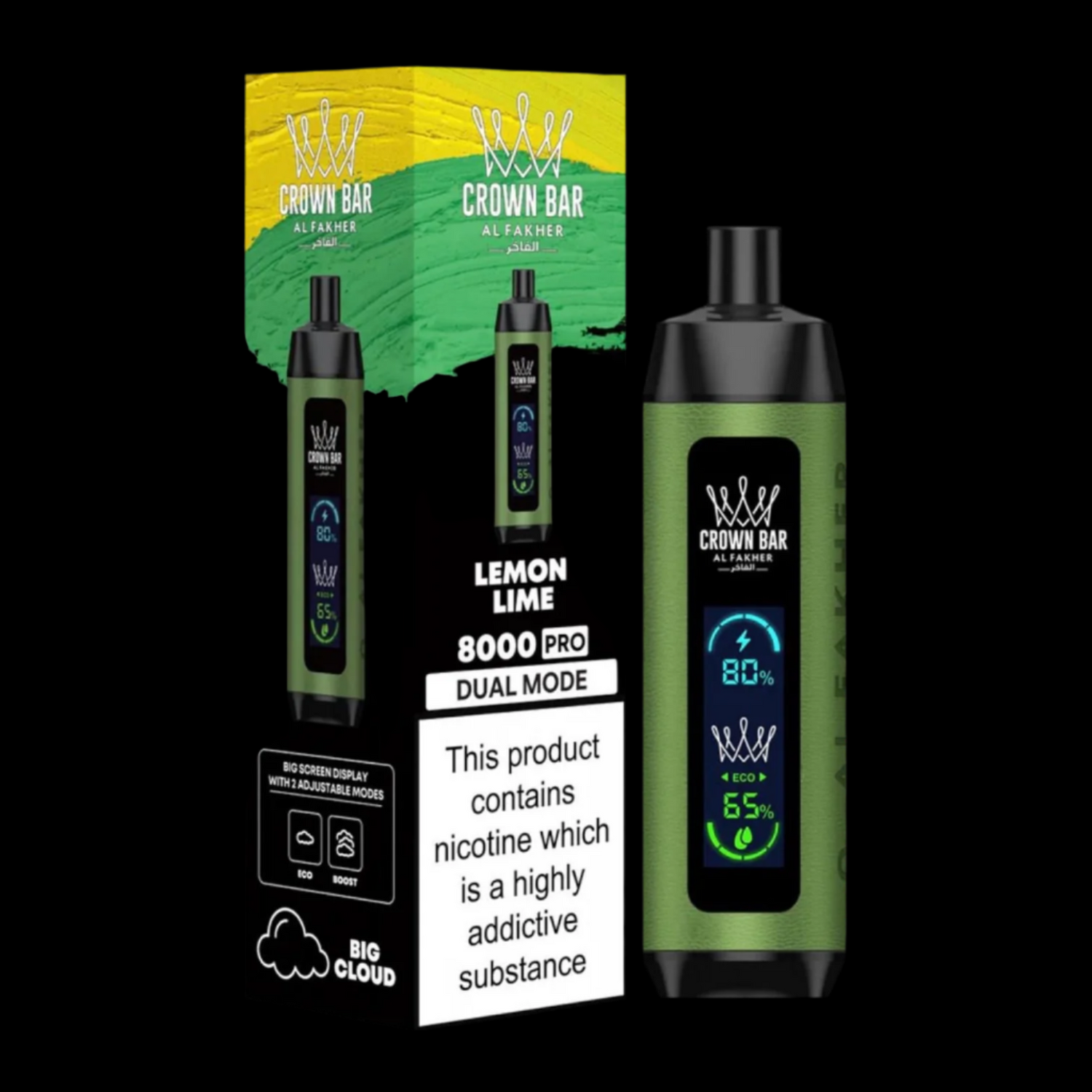 Al-Fakher Crown Bar 8000 Pro Dual Mode Rechargeable LL