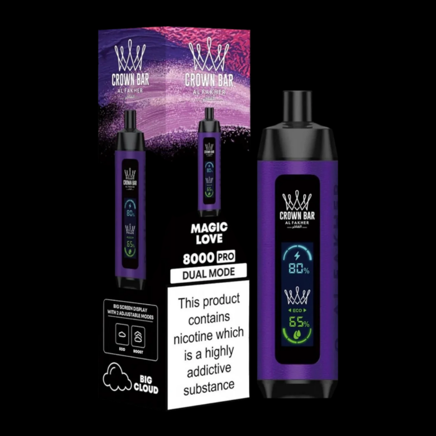 Al-Fakher Crown Bar 8000 Pro Dual Mode Rechargeable ML