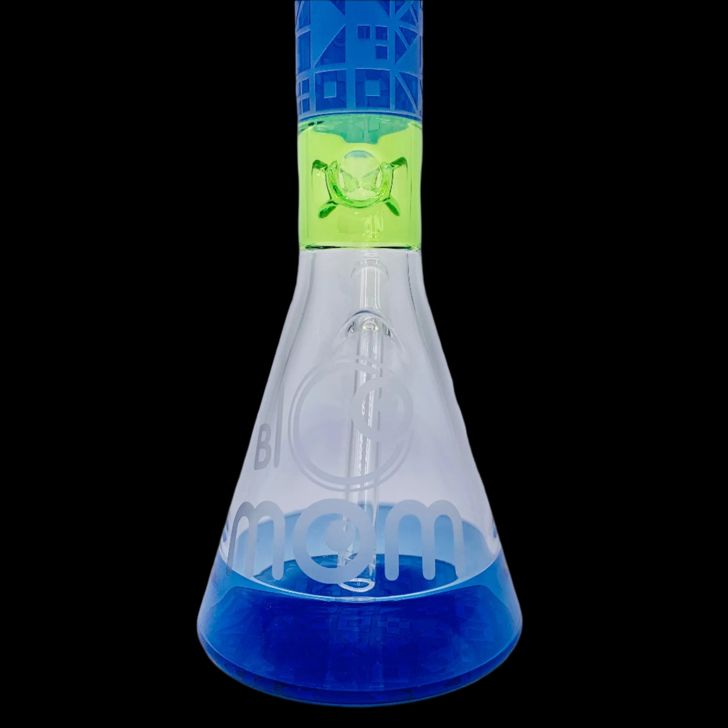 BIG MOM 18'' BLUE AND GREEN FROSTED BEAKER BONG 2