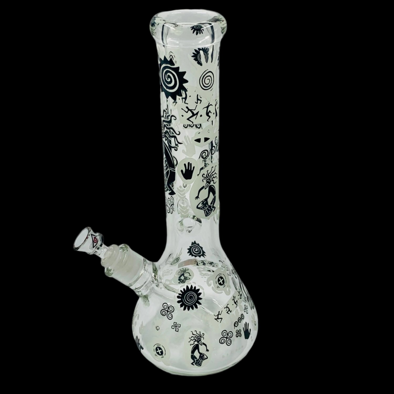 EGYPTIAN HIEROGLYPHS 14'' GLOW IN THE DARK BEAKER 19MM TO 14MM 2