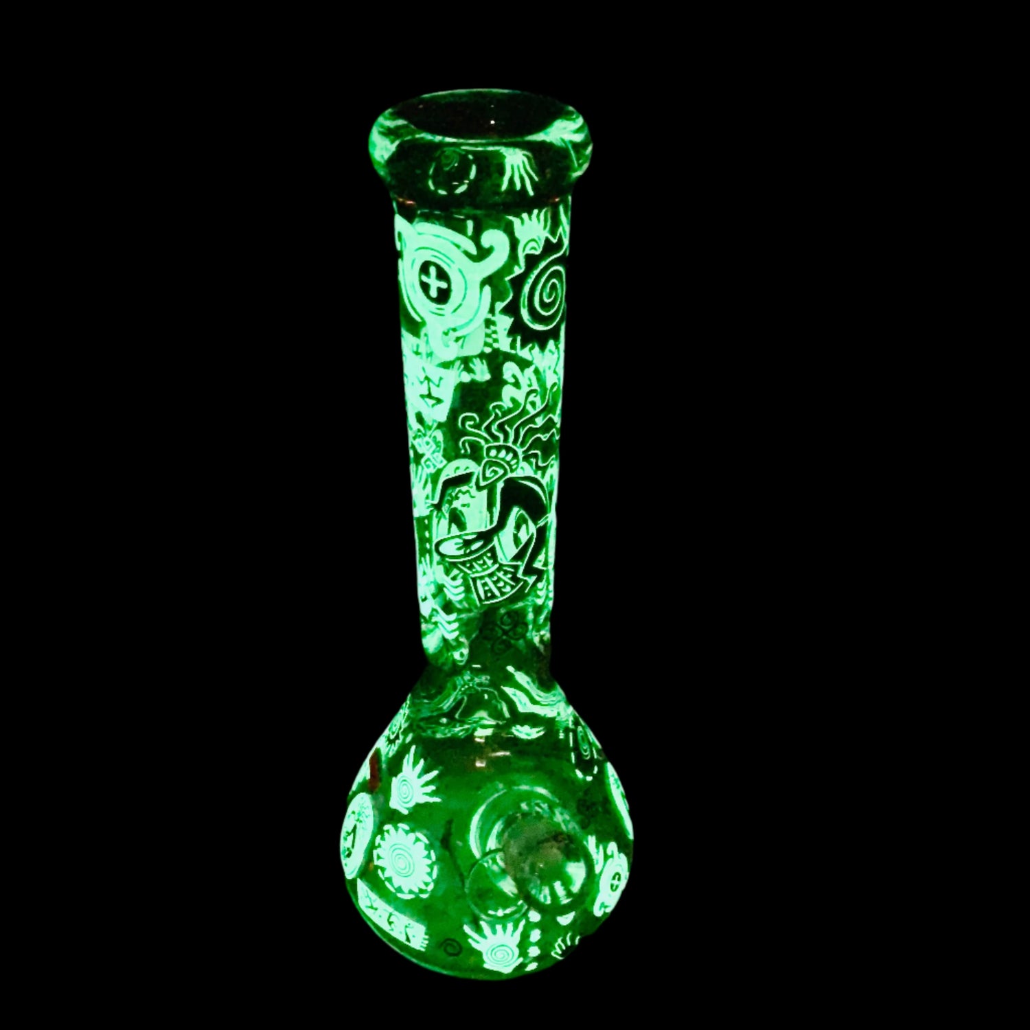 EGYPTIAN HIEROGLYPHS 14'' GLOW IN THE DARK BEAKER 19MM TO 14MM 3