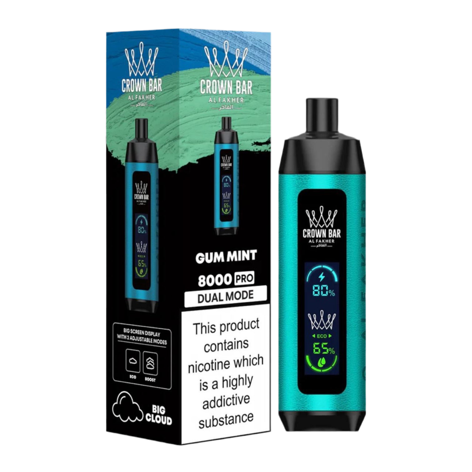 Al Fakher Crown Bar 8000 Pro Dual Mode Rechargeable Disposable Vape