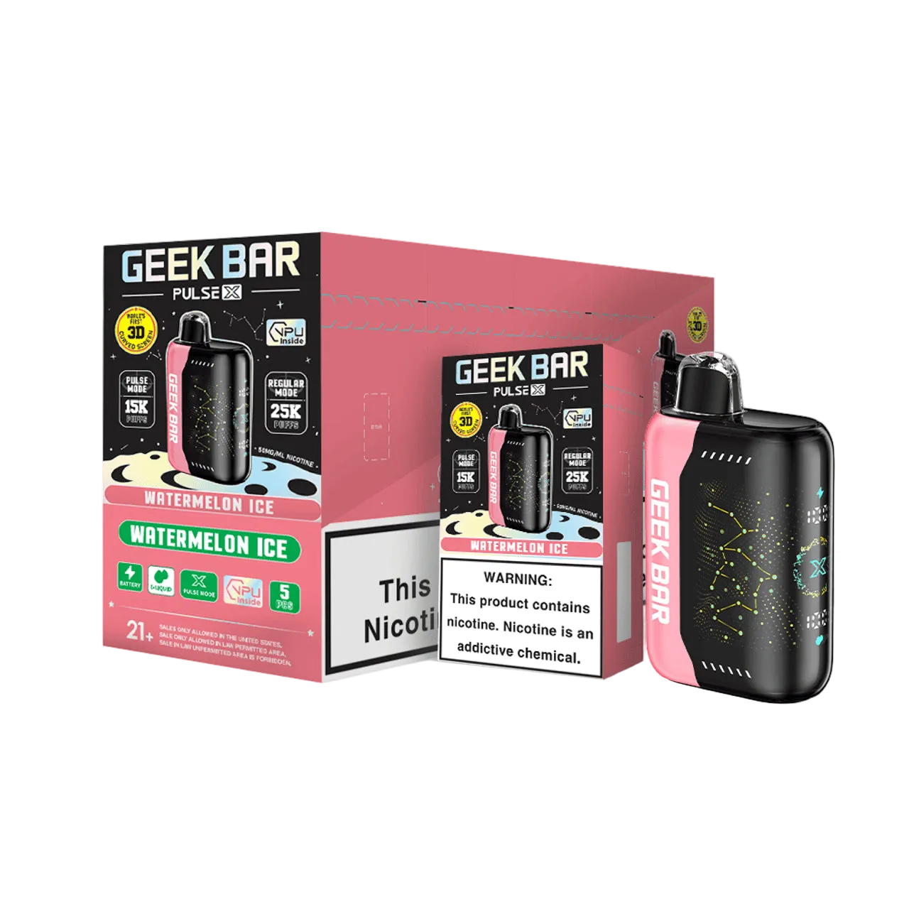 Geek Bar Pulse X 25K Watermelon Ice 5 Pack