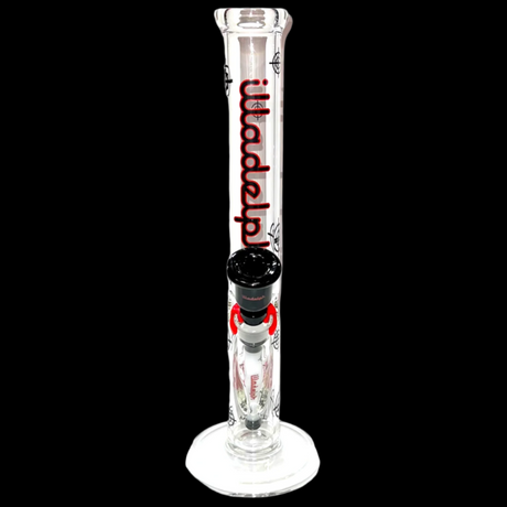 ILLADELPH BLACK & RED SCOPED STRAIGHT TUBE BONG
