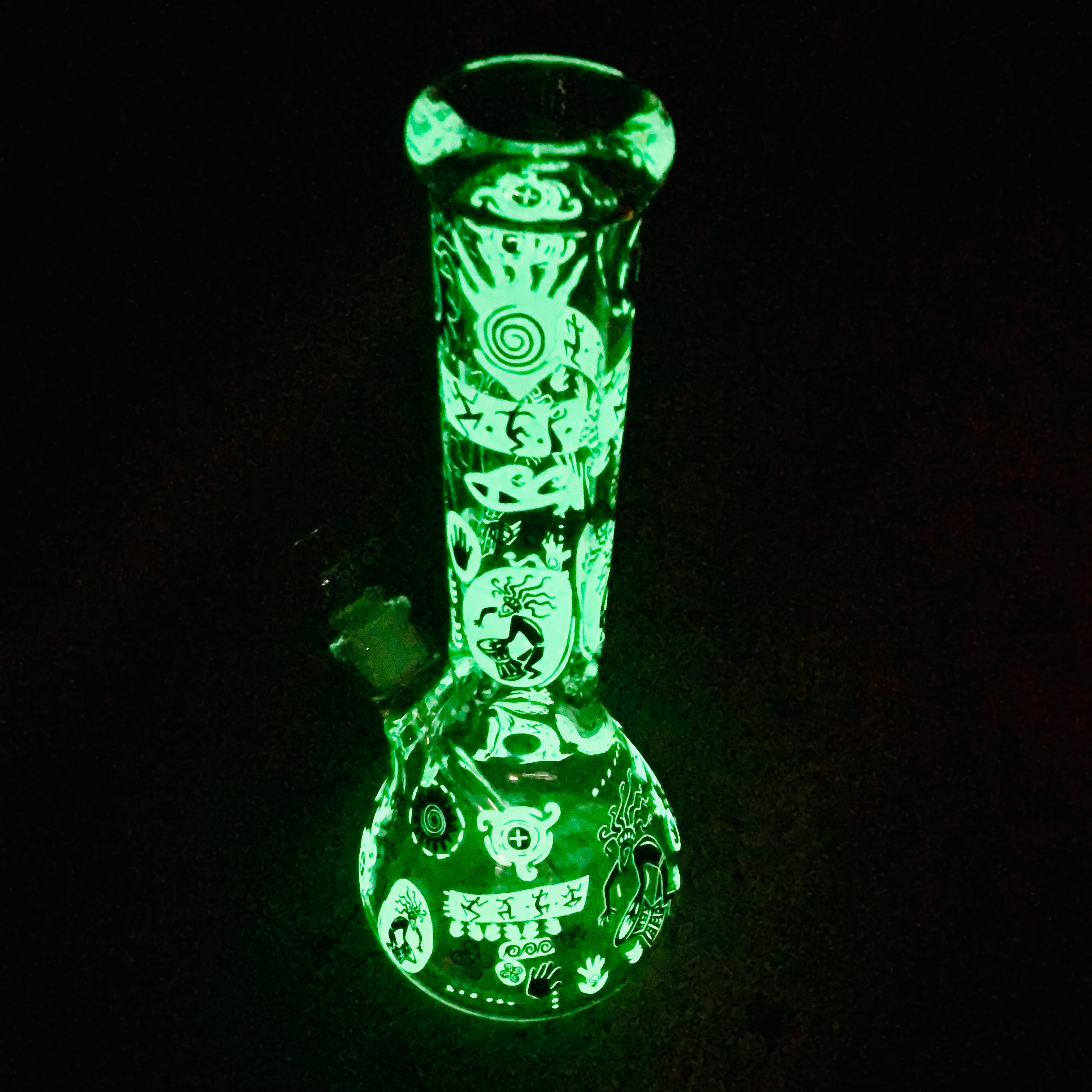 EGYPTIAN HIEROGLYPHS 14'' GLOW IN THE DARK BEAKER BONG