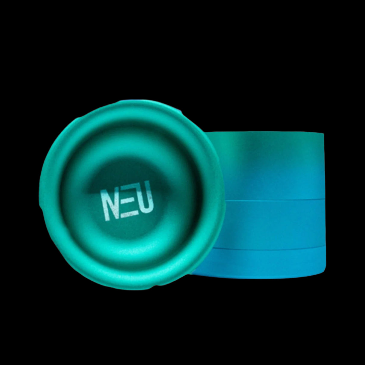 Neu Dry Herb Aluminum Grinder With Ashtray & Storage Top - 63 mm - 4 Parts BLUE