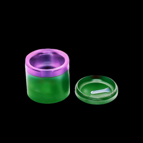 Neu Dry Herb Aluminum Grinder With Ashtray & Storage Top - 63 mm - 4 Parts GREEN