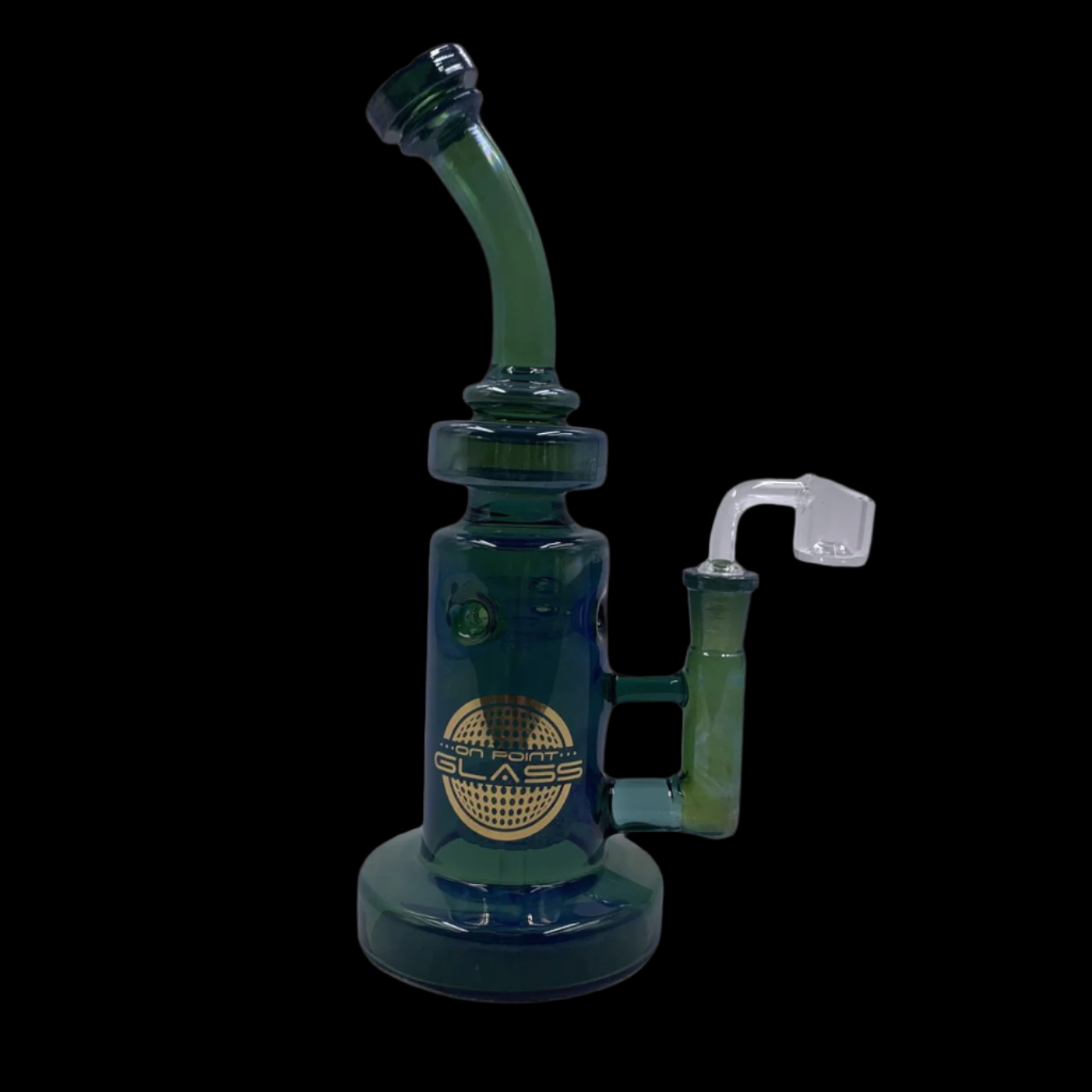ON POINT GLASS 9.5" GREEN FUMED COLOR
