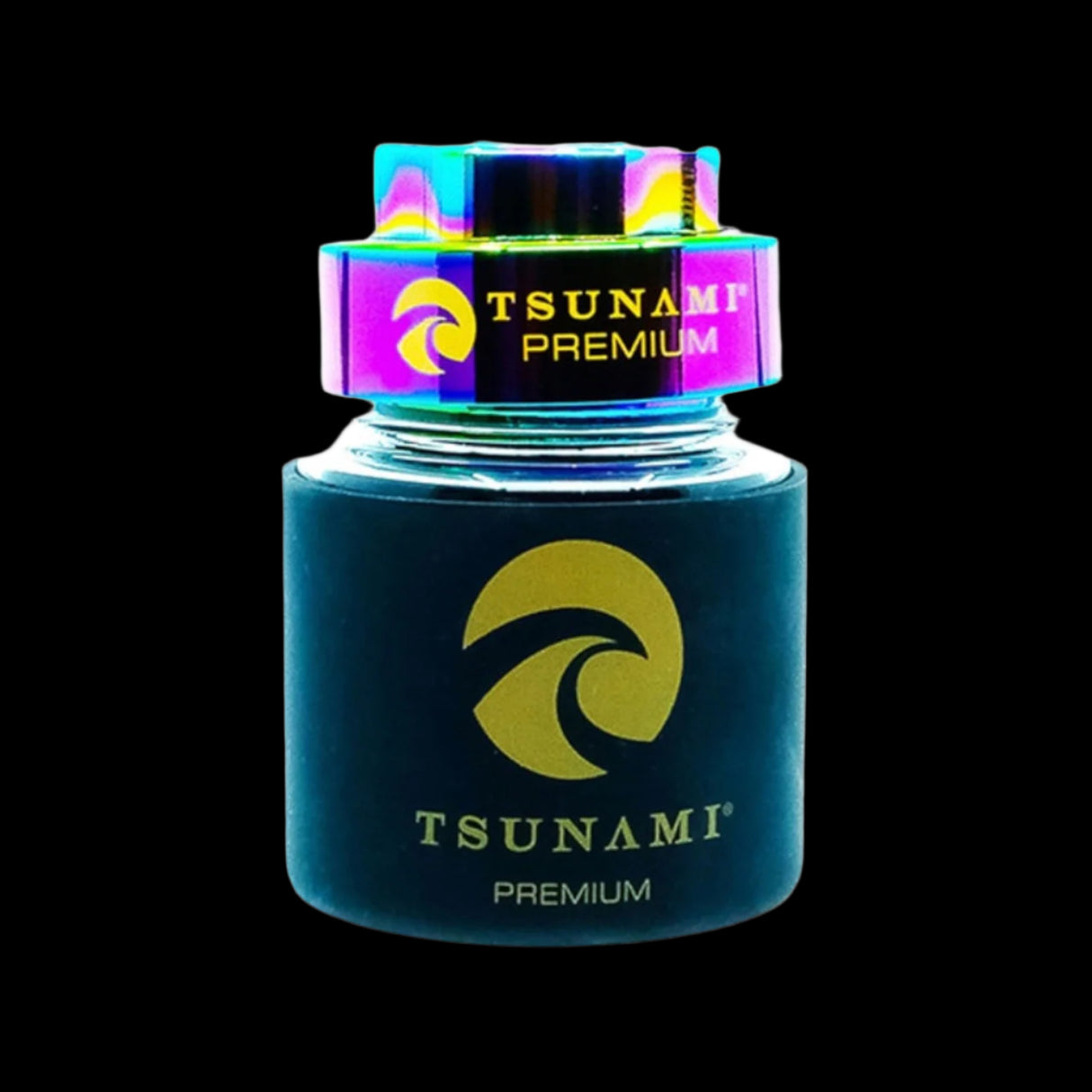 Tsunami Premium Metal Grinder Air Tight Glass Jar With Locking Lid Purple