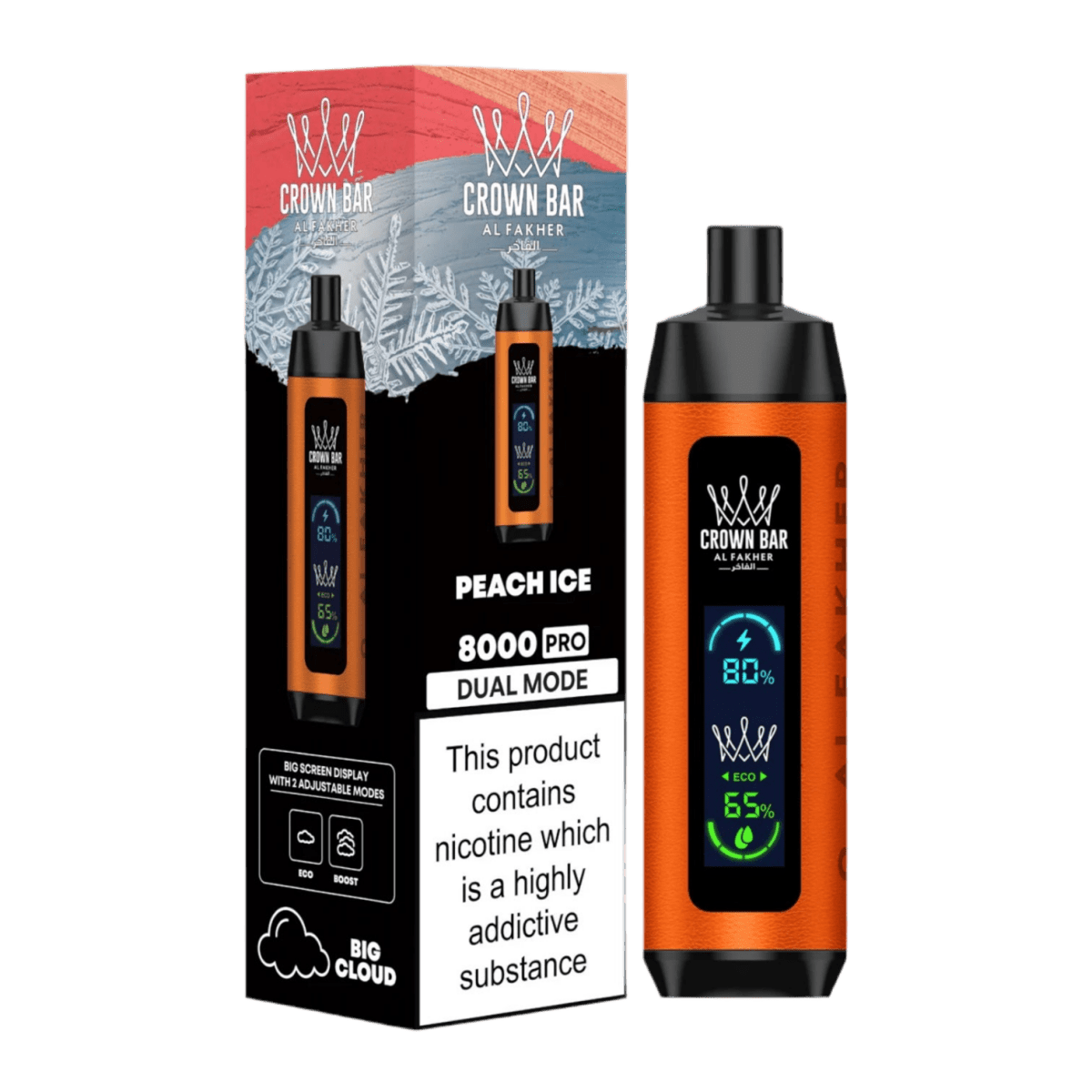 Al Fakher Crown Bar 8000 Pro Dual Mode Rechargeable Disposable Vape - Ace King Shop