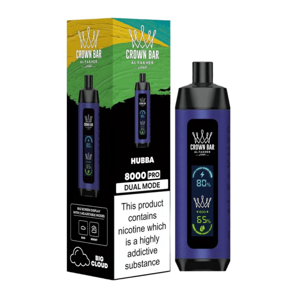 Al Fakher Crown Bar 8000 Pro Dual Mode Rechargeable Disposable Vape - Ace King Shop