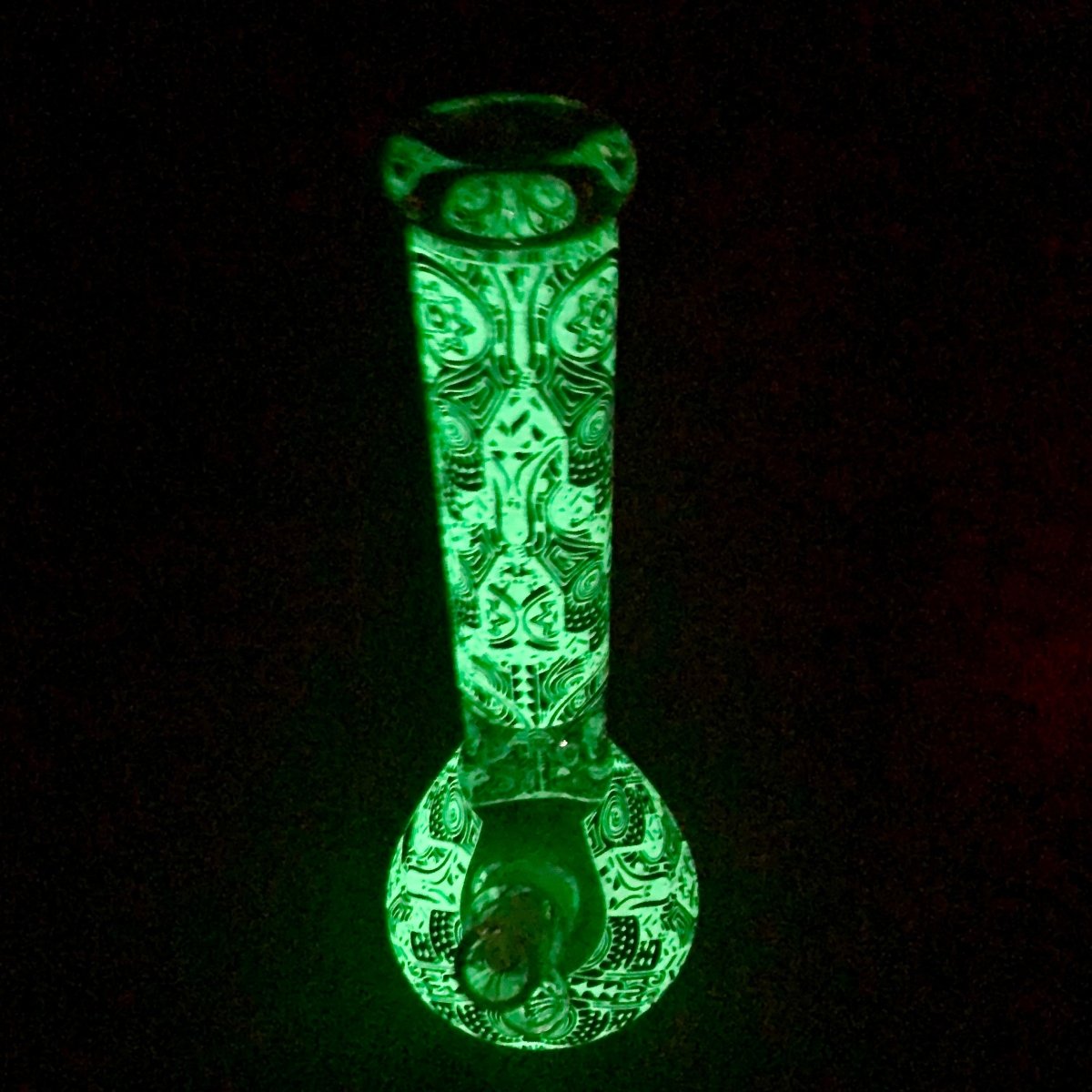 EGYPTIAN HIEROGLYPHS 14'' GLOW IN THE DRAK BEAKER BONG - Ace King Shop